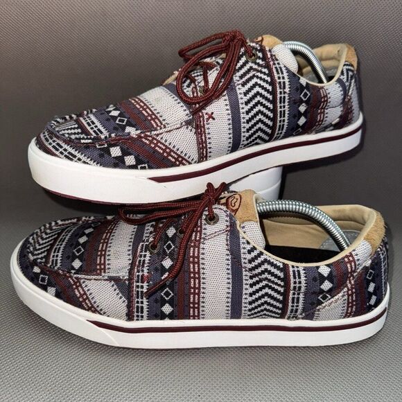 Twisted X Hooey Loper Geometric Multicolor Textile Lace Sneaker Shoes Men’s 10.5 - Picture 1 of 8